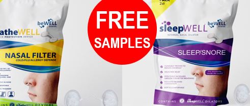 FREE beWell Nasal Dilator & Nasal Filter Samples