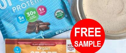 FREE Orgain Sport Protein and Recovery Samples